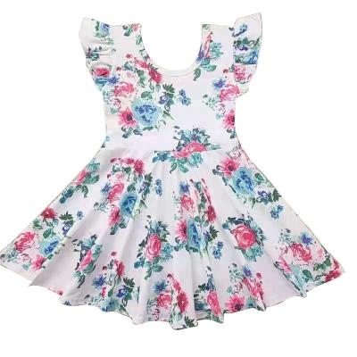 China Anti-Wrinkle 1-5 Years Summer Baby Girl Sleeve Floral Princess Dress Newborn Short Sleeve Baby Girl Kids Dress Tutu Dress for sale