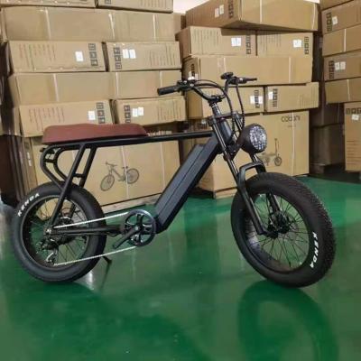 China 2021 new arrival aluminum alloy 6 speed 45km/h 48v 15ah 350w 500w retro fat tire 20 inch electric bicycle emountain bike for sale