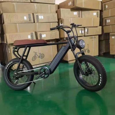 China 2021 new arrival aluminum alloy 6 speed 45km/h 48v 15ah 350w 500w quality electric bicycle 20 inch retro fat tire electric bike with pedal for sale