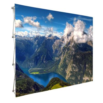 China Trade Show Shows 3*3 Curve Fabric Trade Show / Exhibition Foldable Display Backdrop Pop Up Racks for sale