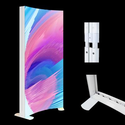 China Curved Design Outdoor Advertising Led Fabric Frameless Light Box Brand 120mm Indoor Light Box for sale