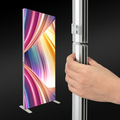 China Mobile phone stores/brand clothing stores/retail markets/exhibitions tend display fabric backlit portable led light box SEG light box for sale