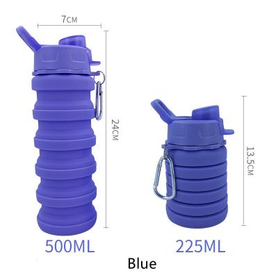 China Outdoor Portable Telescopic Water Bottle Gift Travel Silicone Water Cup Viable Folding Collapsible Collapsible Water Bottle for sale