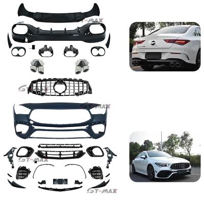 China Reference 2020-2021 Plastic CLA 45 Body Kit GUSSET W118 Bodykit PP /ABS CLA 45 Amg Body Kit For Mercedes Benz Front Rear Bumper Grille Spoiler Pric for sale