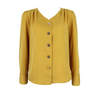 China 2021 New Arrival Fashion Spring Women Anti-pilling Blouse With Fancy Button for sale