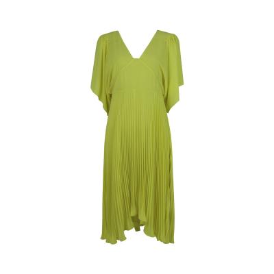 China 2020 Anti-Static New Fashion Design Pleated Poncho Dress V-Neck Kimono Maxi Sleeve Dress for sale