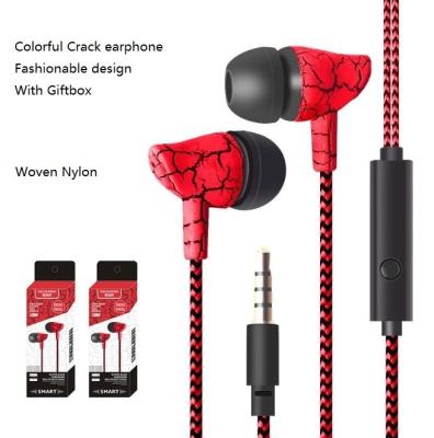 China With Hot Selling Fashionable Design Woven Nylon Cable Earphone Microphone Slot For Promotion Gift 3.5mm Nylon Braided Earphone With 1.2m for sale