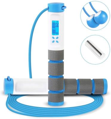 China Jump Rope Jump Rope Blue Logo Adjustable Rope Aluminum Custom Digital Fitness Equipment Crossfit Jump Rope Adjustable Length Jump Rope for sale