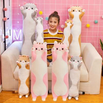 China Plush IN STOCK Long Soft Cute Plushie Pillow Kawaii Cartoon Cat Plush Toy 50cm 70cm 90cm 110cm 130cm 150cm for sale