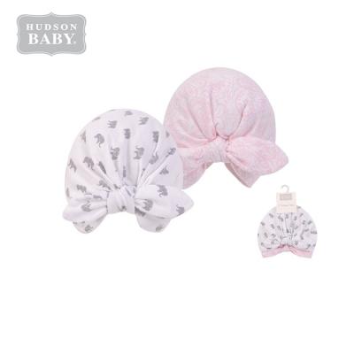 China Amazon Hot Selling Breathable Hudson Baby Turban Hats Cotton Knitted Baby Hat For Newborn Baby for sale