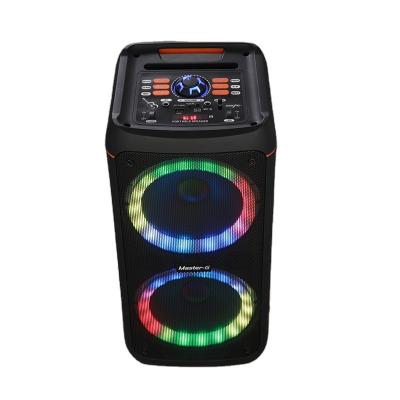 China LED Flashing Light Dual 8 Inch 100w Power Boom Stereo Sound Party Box Music Equipment With Amplifier Professional Led Mobile Karaoke Speaker for sale