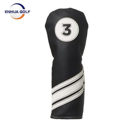 China Cheap Custom Golf PU Leather+fleece Hot Selling PU Fairway Leather Wood Headcover for sale