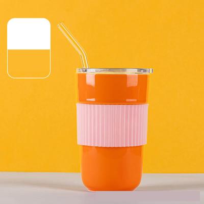 China Sustainable Double Layer Vacuum Insulated Straw Cup Reusable Travel With Straw And Lid Coffee Mug for sale