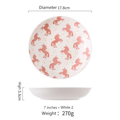 China 2022 Viable Household Wholesale 8 Inch White Round France Ceramic Dinner Plates for sale