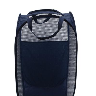 China New Design Traditional Blue With Rope Woven Basket Fabric Storage Bags for sale