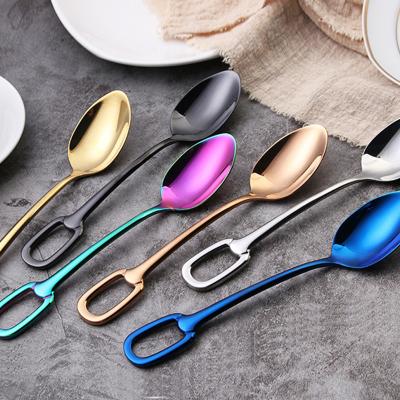 China 4 PICS 304 Stainless Steel Sustainable Cutlery Set Hanging Hole Series Dinner Serving Items Set for sale