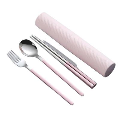 China Sustainable Luxury 304 Stainless Steel Utensils Flatware Sets Travel Cutlery Set for sale