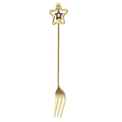 China 304 Viable Creative Spoon Fork Love Star Shape Coffee Stirring Spoon Dessert Fork Spoon for sale