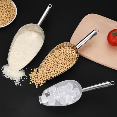 China Kitchen Viable Multifunctional Food Scoop Ice Cube Stainless Steel Scoop for sale