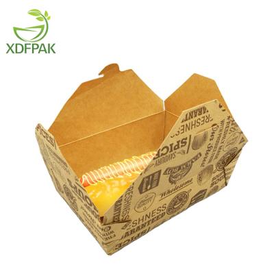 China Disposable Bento Box Packaging Cardboard Lunch Box Fried Chicken Fried Box Disposable Takeout Packed Fried Box for sale