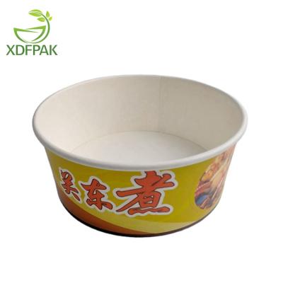 China Disposable Disposable Paper Bowl Packaging Light Weight Fast Food PE/PLA Food Salad Soup Packing Bowl White Coated Rice Salad Bowl Takeout for sale