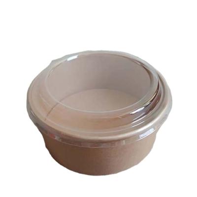 China Environmental Protection Material Customized Single Wall Paper Salad Bowl With Lids Wrapping Paper Salad Paper Bowl Round Take Out Wrapping Disposable Soup Bowl for sale