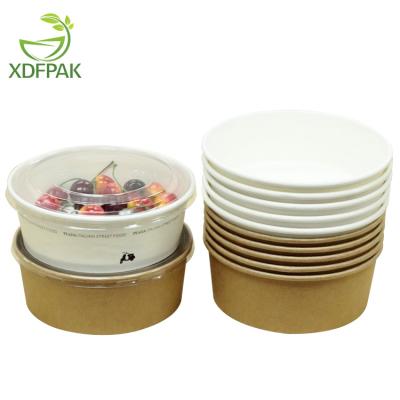 China Environmental Protection Size Paper Fruit Vegetable Salad Packing Bowl Salad Bowl Material Customized Environmental Protection Material Customized Take Out Salad Bowl for sale