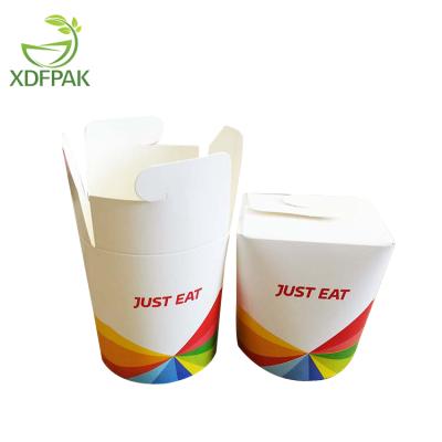 China Eco - Friendly Kraft Paper Disposable Round Bottom Take Away Noodle Bowls for sale