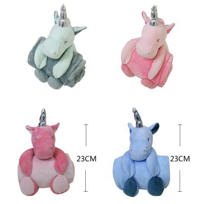 China PORTABLE Animal Baby Blanket And Pillow Set Baby Blanket / Plush Animal Blanket for sale