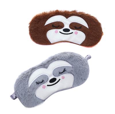 China Custom Soft 3D Anti-puffiness Eye Mask Sloth Plush Sleep Mask Soft Eye Mask For Sleeping for sale