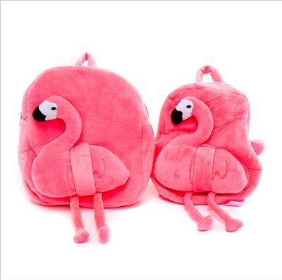 China Lovely Stuffed Plush Flamingo Backpack Soft Animal Bag Backpack For Girls for sale