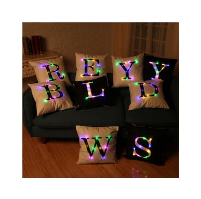 China Lighting LED Alphabet Pillow Lighting Letter Sofa DecoratIve Pillow Cushion for sale