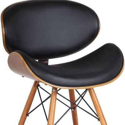 China 2021 Bentwood Chair PU Modern Bentwood Chair Seater (Height) Plywood Cover KD Legs Dining Room Restaurant Leather Adjustable Luxury Modern Chair for sale