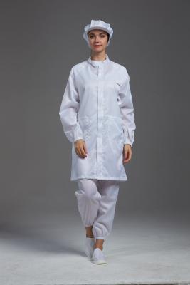 China Anti Static ESD Cleanroom White Lab Coat Autoclavable Washable Garment For Workshop Dust Free for sale