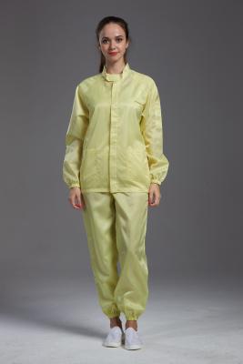 China Parásitos atmosféricos antis de la ropa unisex amarilla del sitio limpio con los botones abiertos rectos en venta