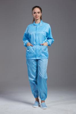 China Sicherheits-blaues statisches Antikleid, waschbarer Reinraum-Overall-Leichtgewichtler zu verkaufen