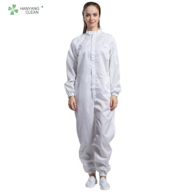 China ESD autoclavable anti static sterilized  cleanroom coverall white color for class 1000 or higher for sale