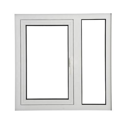 China Sliding Panama style 4mm upvc single glass casement white window and fixed window for sale