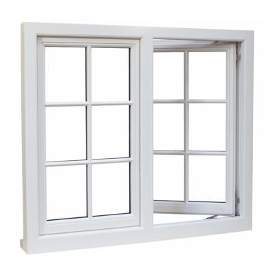 China Customizable High Quality UPVC And PVC Casement Swing Window With Grilles for sale