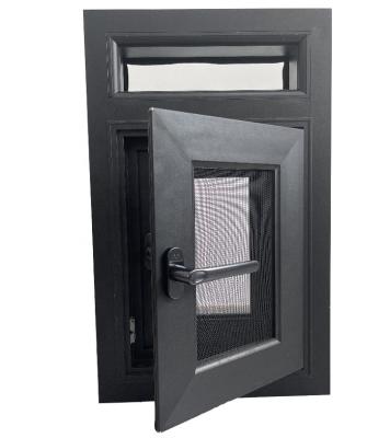 China Magnetic Screen Dark Gray Aluminum Casement Window for sale