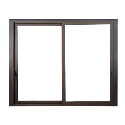 China Magnetic Brown Aluminum Screen Double Glazing Sliding Door Large Aluminum Entry Door for sale