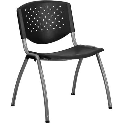 China Modern Heavy Duty Black Plastic Stack Chair for sale