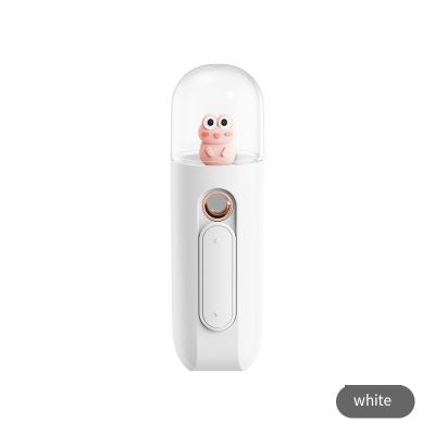 China 2021 New Cartoon Moisturizer Handheld Cute Nano Face Sprayer Ionic Facial Steamer for sale