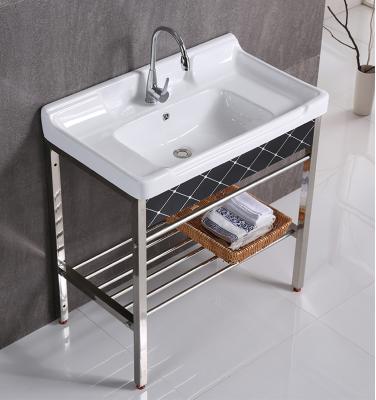 China Modern Price Promotional Chinese Factory Ceramic Rectangular Basin Vanity Top Basin Cabinet Price for sale