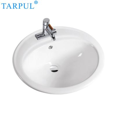 China Modern Hot Selling White Oval Wash Basin Art Ceramic Countertop Bathroom Modern Basin for sale