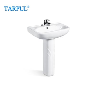 China Eco-friendly Sanitary Ware Bathroom WC Porcelain Lavatory Washroom Pedestal Ceramic Sink for sale