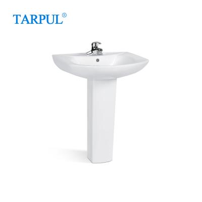 China Cheap eco-friendly commercial pedestal sink unique rustic decorative hand basin pedestal washbasin stand for sale