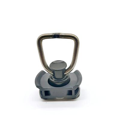 China Plastic Single Stud Plastic Bottom Fit Link Down Anchor With Stainless Steel D-Ring For L Track for sale