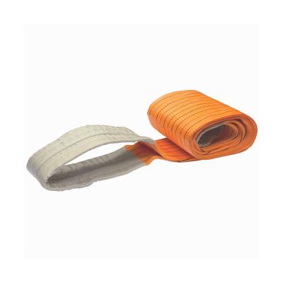 China 10T Polyester Orange Flat Eye Webbing Lifting Sling for sale