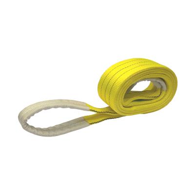 China Hot Sale 3T Yellow Polyester Flat Eye Webbing Lifting Sling EN1492-1 for sale